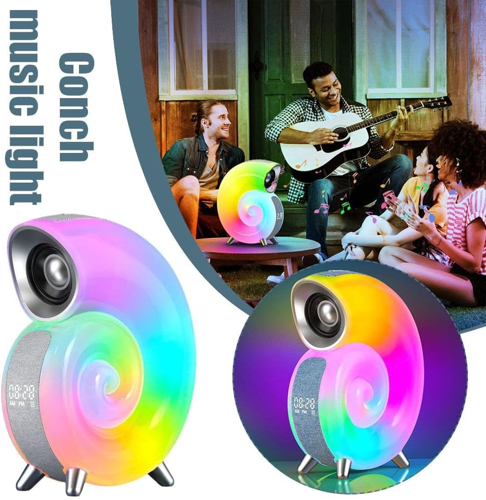 Smart 6 in 1 RGB Bluetooth Speaker with Alarm Clock (With Battery)